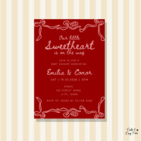 'our little sweetheart is on the way' welcome sign canva template digital dowload