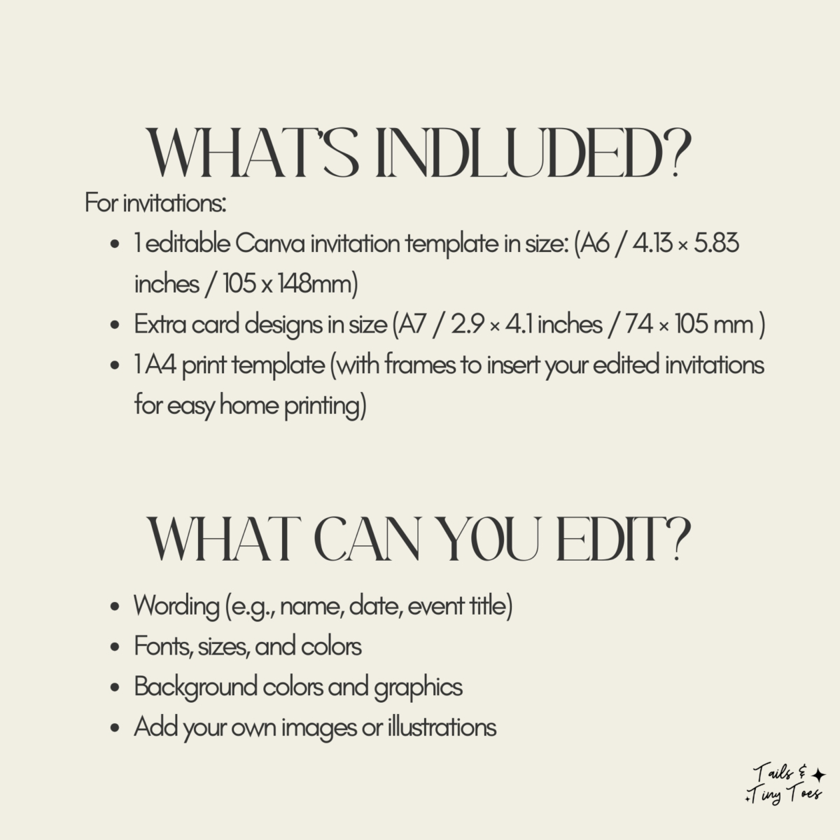 whats included invites