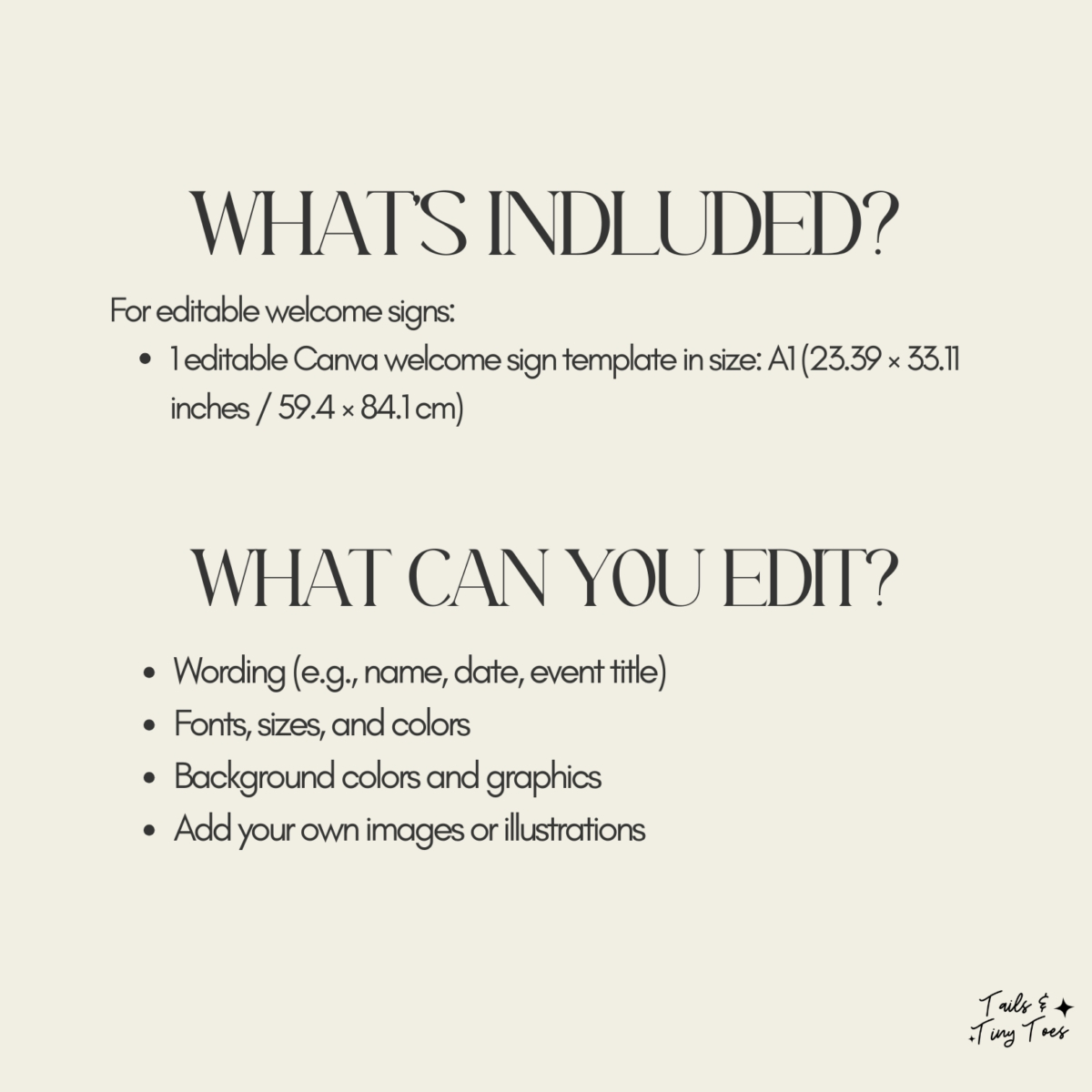 whats included welcome
