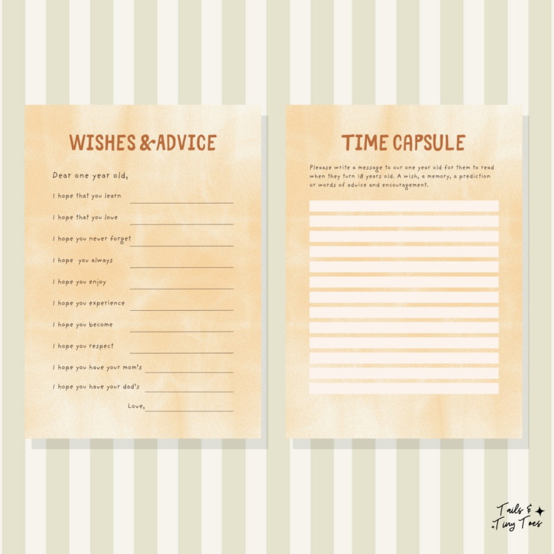 First Birthday Game Cards